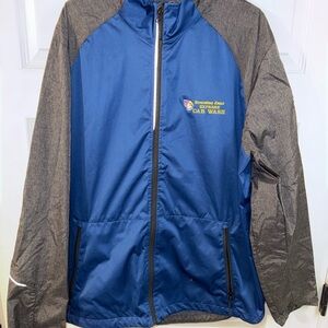Blue and Gray Windbreaker Jacket